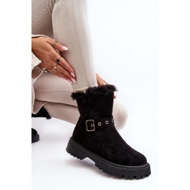 Black women's boots with fur 1