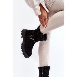 Black women's boots with fur 2