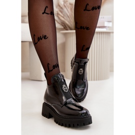 Women's leather ankle boots with Zazoo Black decoration 1 Women's leather ankle boots with Zazoo Black decoration 1