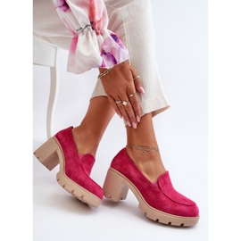 Women's shoes with high heels and platform Fuchsia pink 1