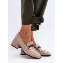 S.Barski Beige women's patent leather pumps 1 S.Barski Beige women's patent leather pumps 1