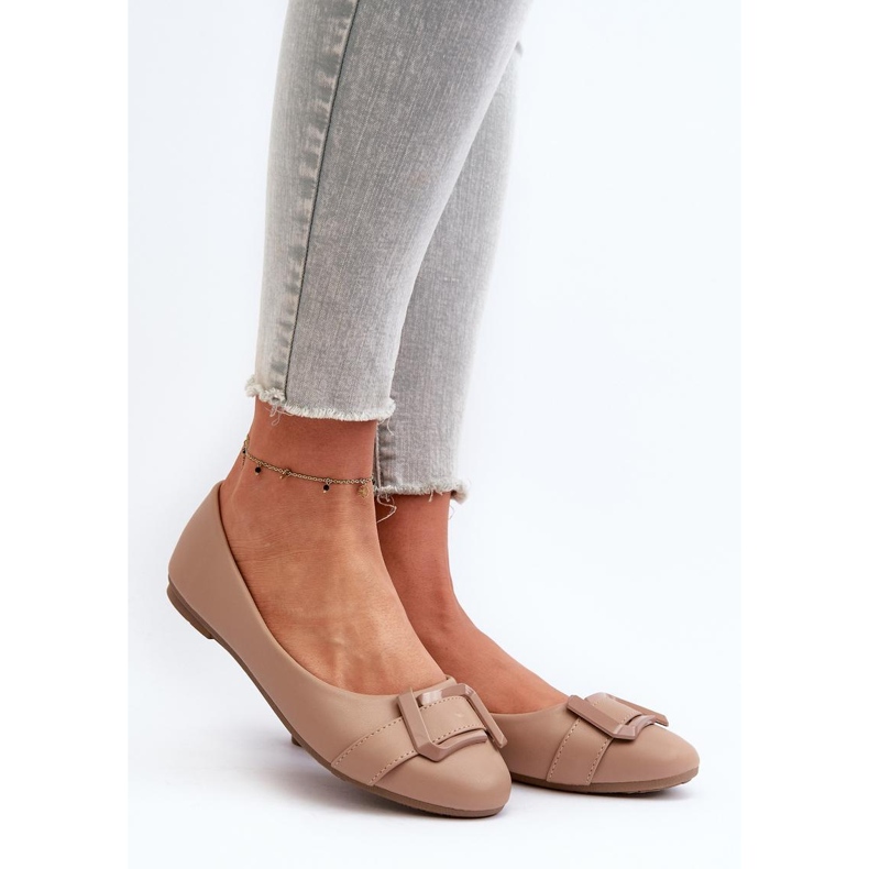 Women's ballet flats with Beige decoration 1