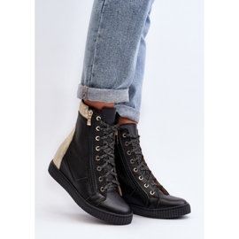 Zazoo Black women's wedge sneakers 1 Zazoo Black women's wedge sneakers 1