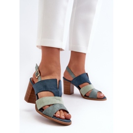 Women's sandals on the post blue 1 Women's sandals on the post blue 1