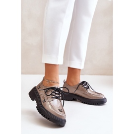 Women's shoes with Dark Beige decorations 1