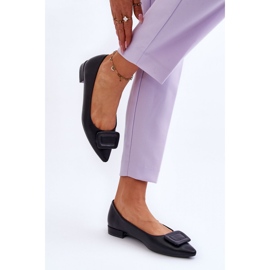 Classic ballet flats with decoration black 1
