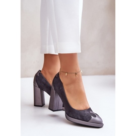 Laura Messi Gray high heel pumps grey 1