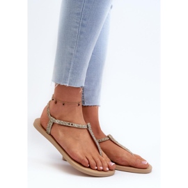 Women's flip-flops sandals with Ipanema Gold glitter golden 1