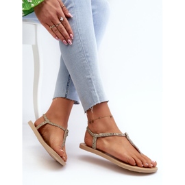 Women's flip-flops sandals with Ipanema Gold glitter golden 2