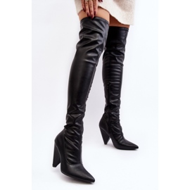 Over-the-knee high-heeled boots Black 1