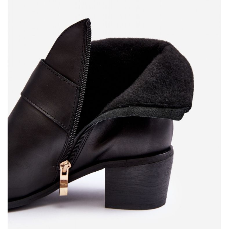 Women's low-heeled ankle boots Black 2