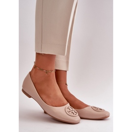 Women's ballet flats with Beige decoration 1