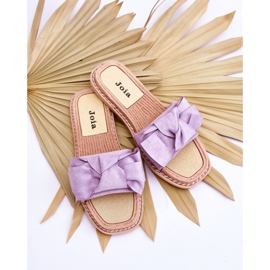 Suede slides with a Violet bow purple 2