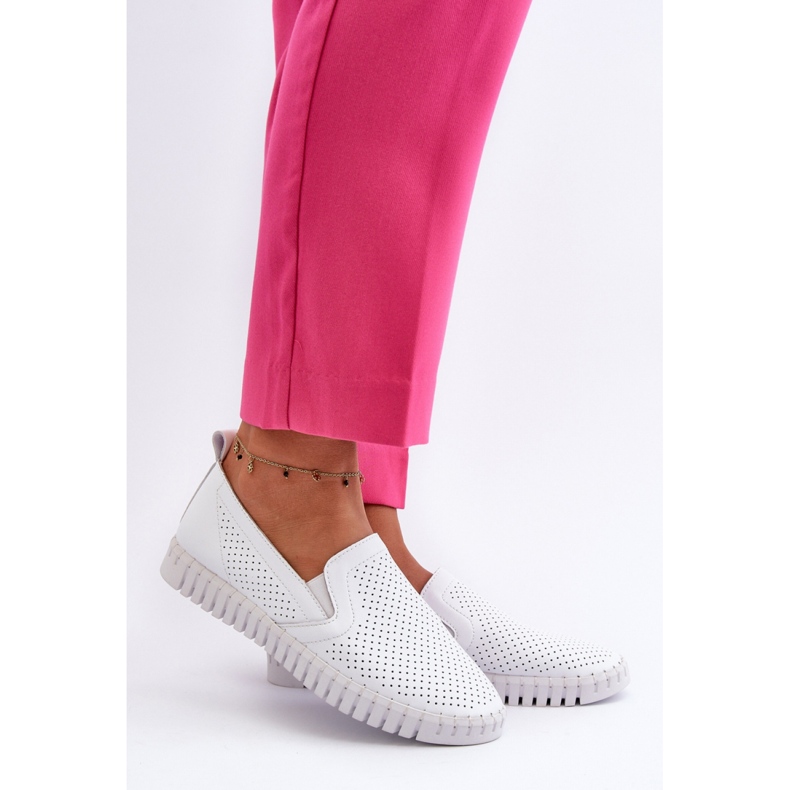 Vinceza Women's openwork shoes White 1