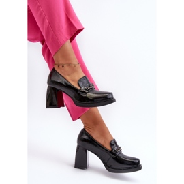 Black patent high heel pumps 1