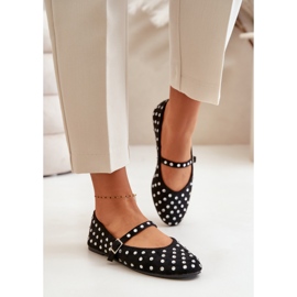 Women's strappy ballet flats Black 1