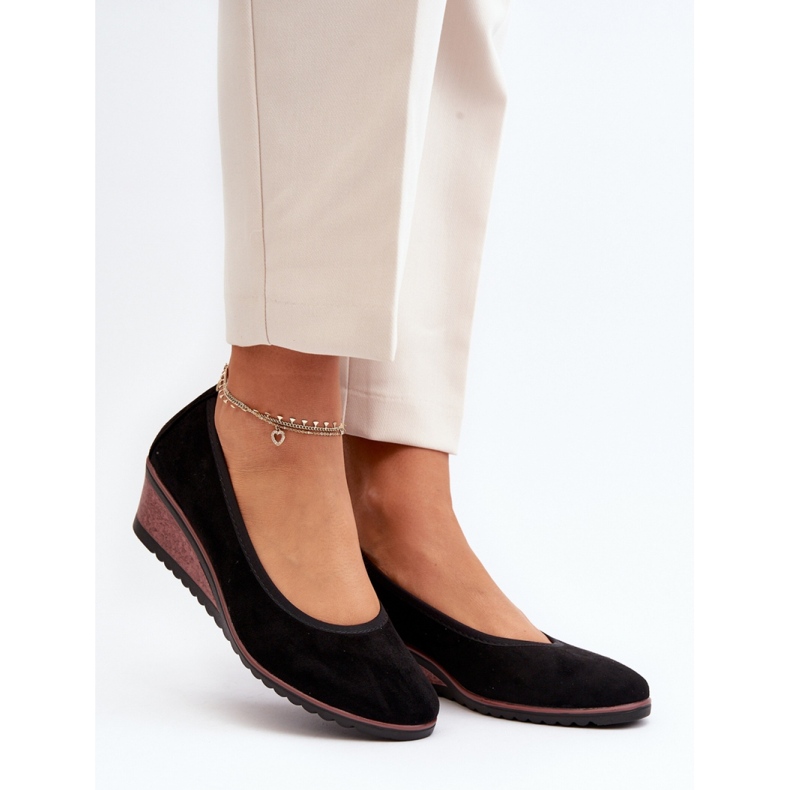 Women's Black wedge shoes 1