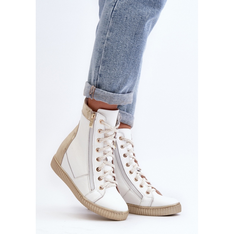 Zazoo White wedge sneakers 1