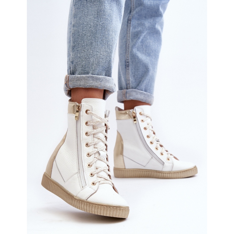 Zazoo White wedge sneakers 2
