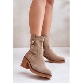 Classic women's Beige ankle boots 1