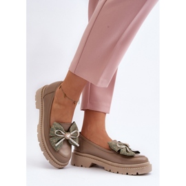 Loafers Decorated with a Bow Laura Messi Beige 2