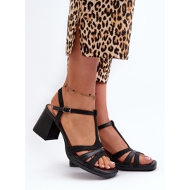 Women's high-heeled sandals Black 1