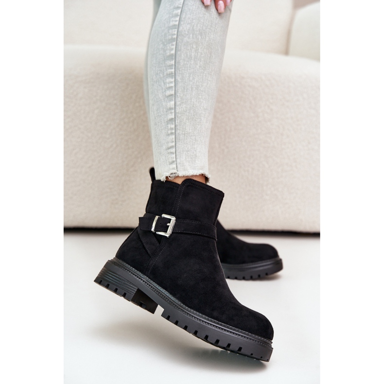 Insulated women's ankle boots with Black buckle 1