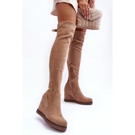 Over-the-knee boots Model Mephal NS362P Beige Suede - Step in style 1