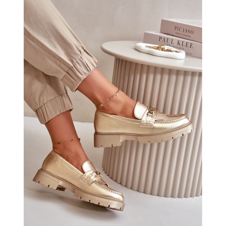 Moccasins Model Zanita GQ8-010 Gold - Step in style yellow 1