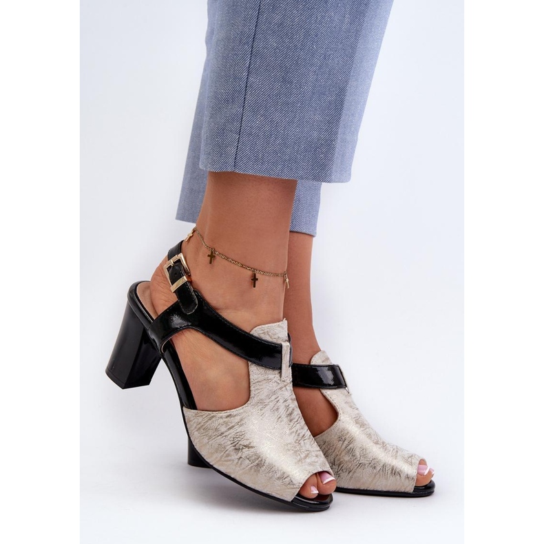 Sandals Model Queenmarie ASA228-3 Gold/Black - Step in style yellow 1