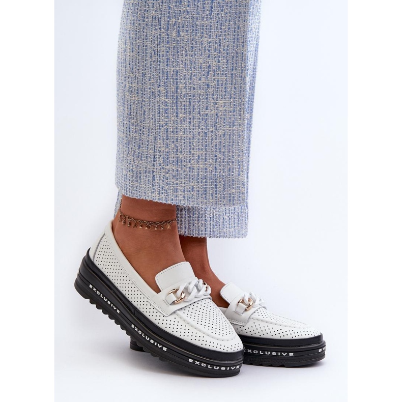 Moccasins Model S.Barski LR618 White - Step in style 1
