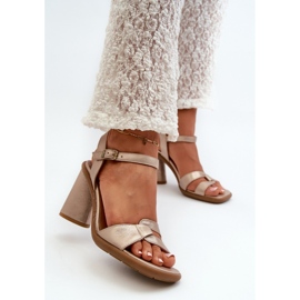 Sandals Model Maciejka 06029-25 Gold - Step in style yellow 1