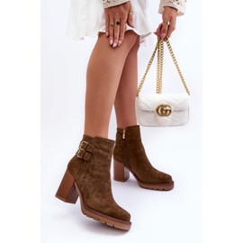 Boots Model Makeline H8-526 Olive Suede - Step in style green 1