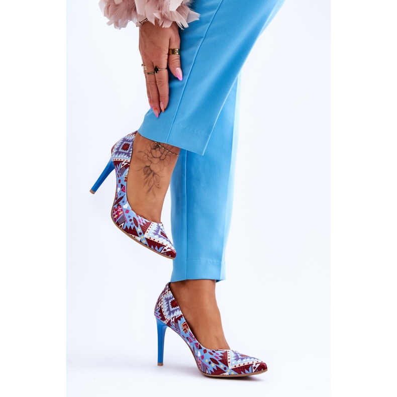 High heels Model Lewski Shoes 2659 Blue/Red - Step in style multicolored 2
