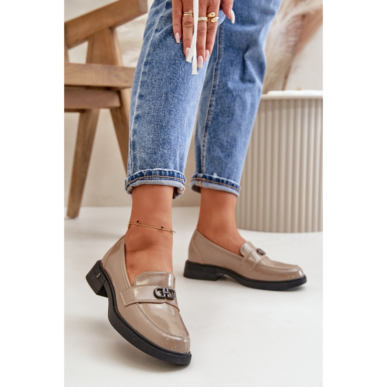 Moccasins Model Vinceza 58409 Khaki Varnish - Step in style green 1