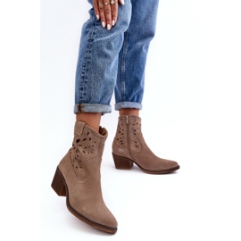 Boots Model Da SN622-20 Dark Beige Suede - Step in style 1