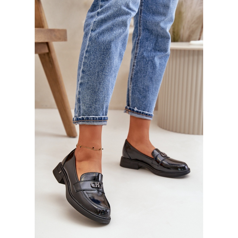 Moccasins Model Vinceza 58409 Black lacquer - Step in style 1