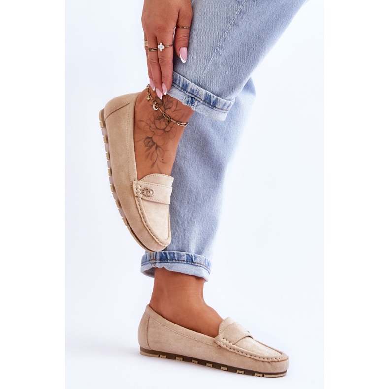 Moccasins Model Castelo JU052 Beige - Step in style 1