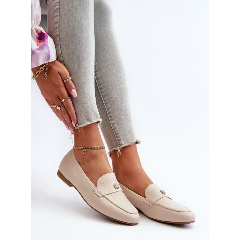 Moccasins Model Sylvaine 24PB98-6990 Beige - Step in style 1