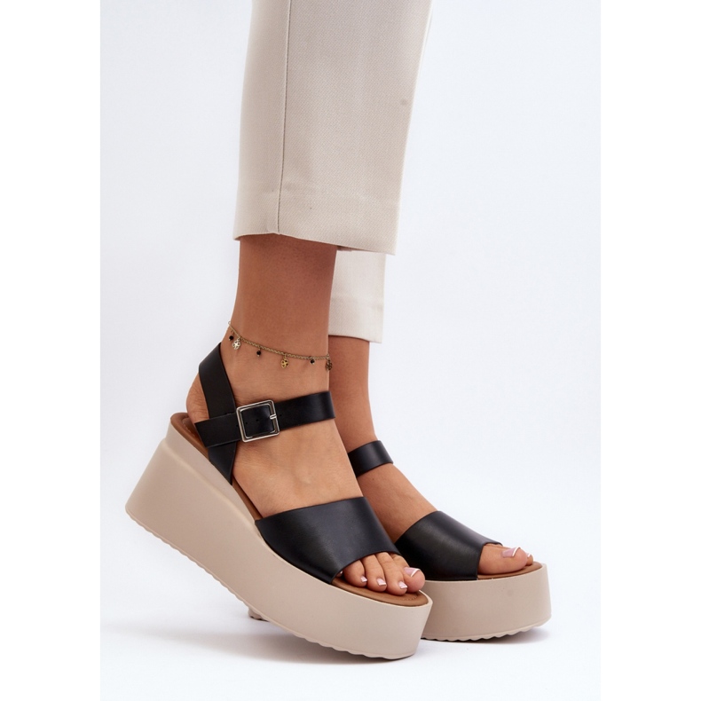 Sandals Model Geferia PS18 Black - Step in style 1