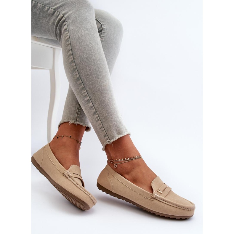 Moccasins Model Iramarie DF879 Light Beige - Step in style 1