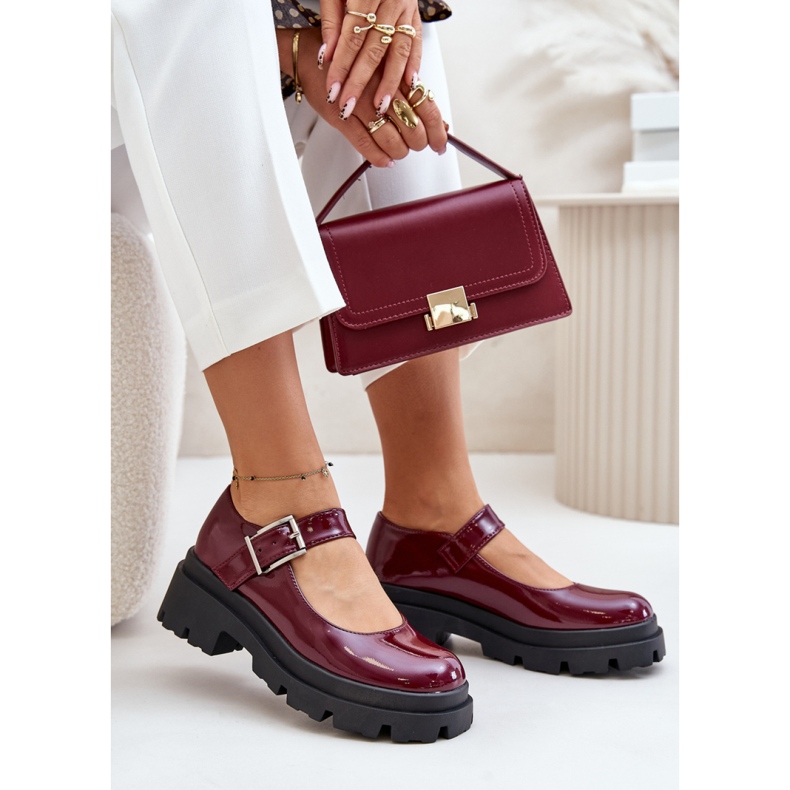 Shoes Model Plikuria 1813-1 Bordo Lakier - Step in style red 1