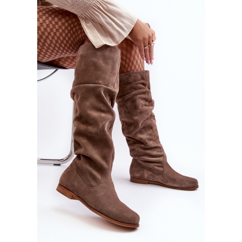 Boots Model Maciejka 05790-04 Beige Suede - Step in style 2