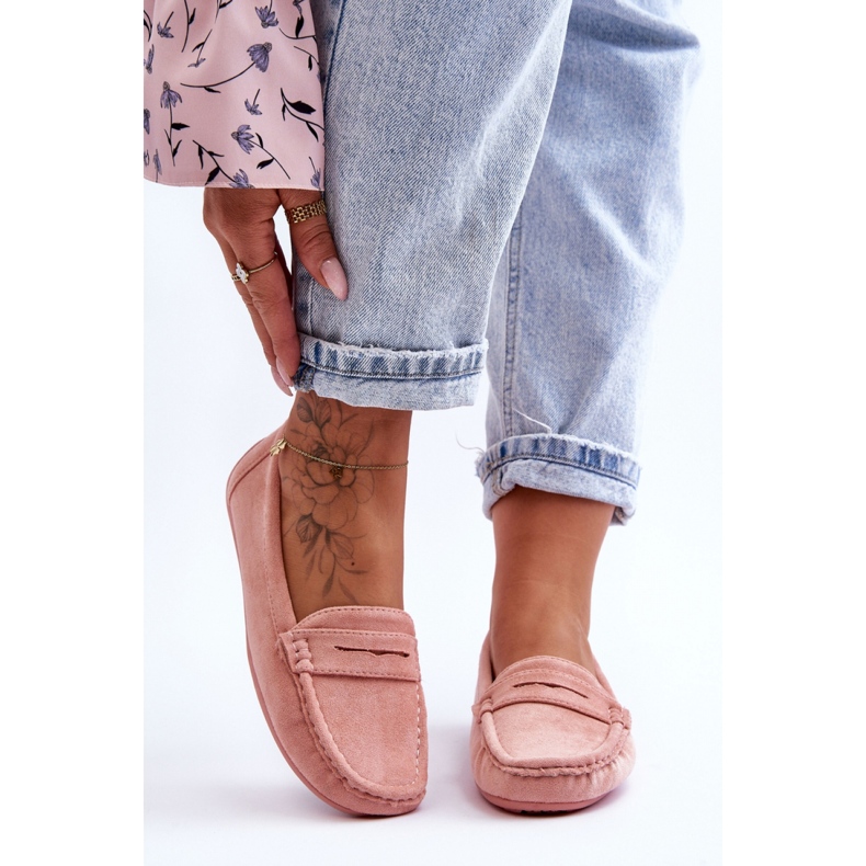 Classic women's Light Pink moccasins 1