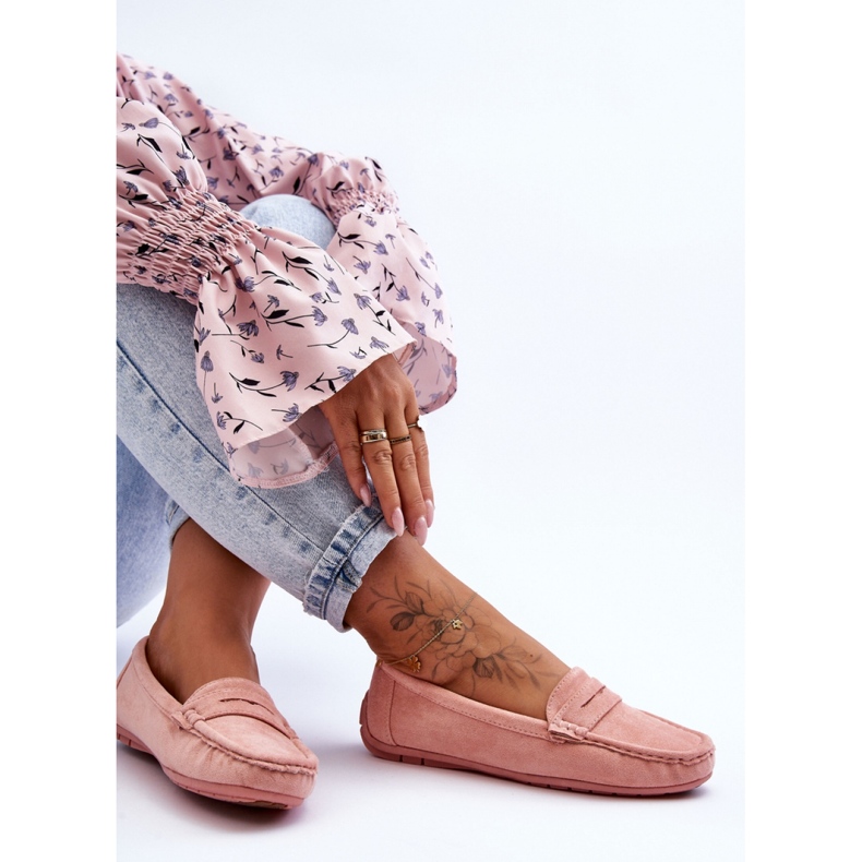 Classic women's Light Pink moccasins 2