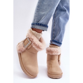 Fashionable women's Beige snow boots 1