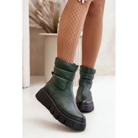 Zazoo Dark Green women's ankle boots 1