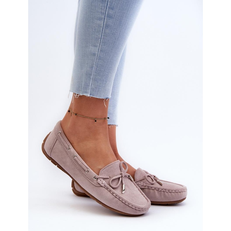 Classic moccasins made of eco suede violet 1