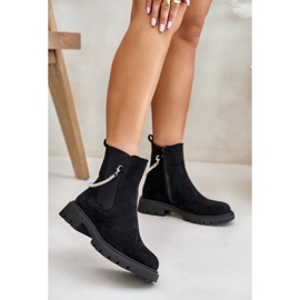 Suede Chelsea boots for women black 1