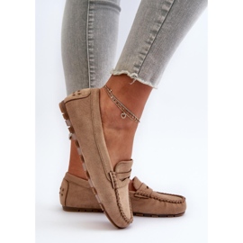 Moccasins Model 24PB02-7673 Dark Beige 2